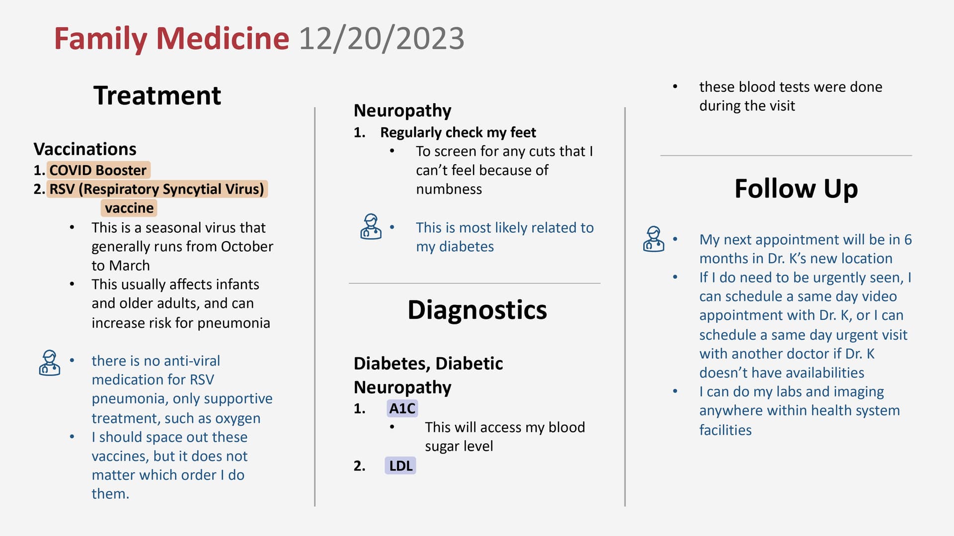 Patient summary example 1